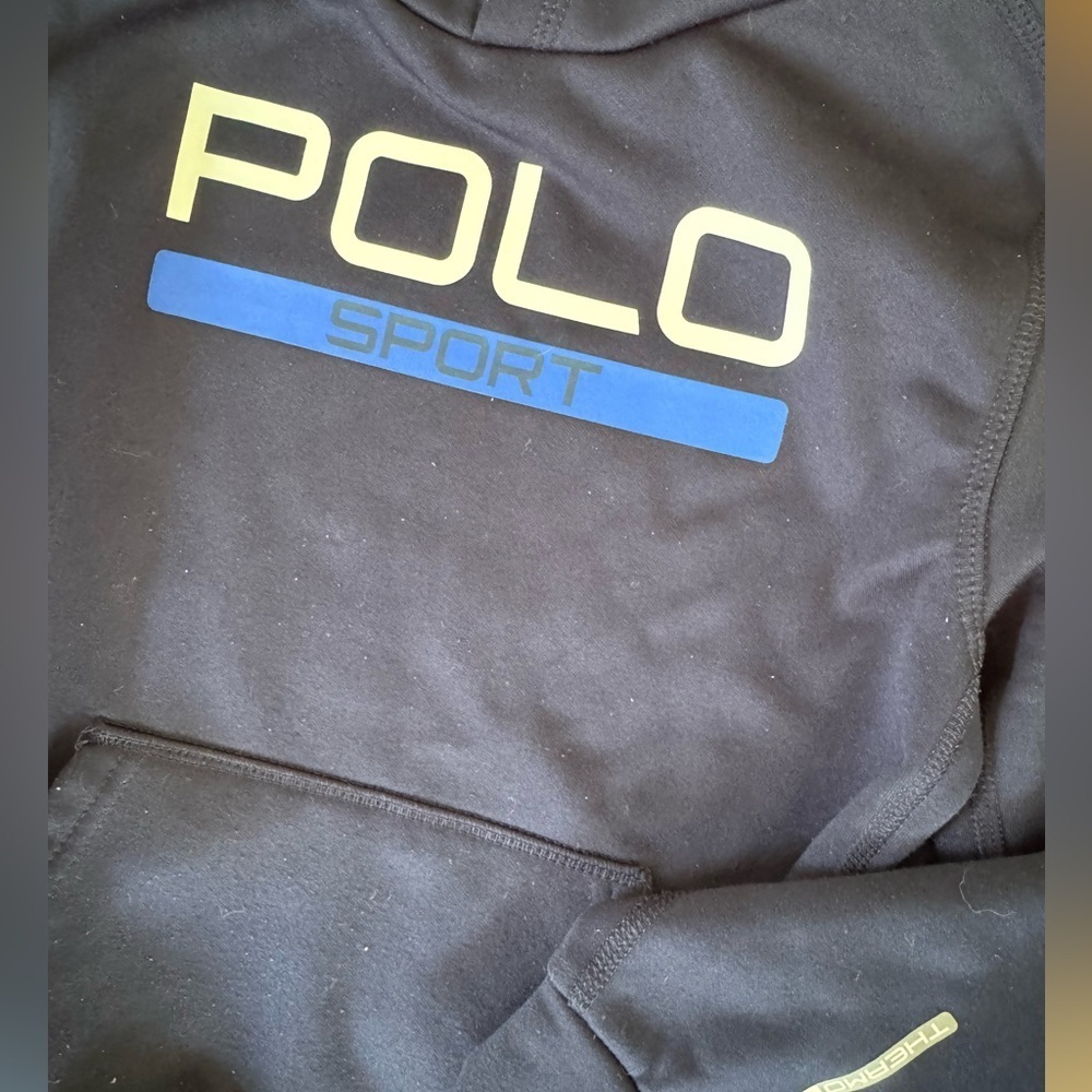 Ralph Lauren Polo Sport Fleece Navy Blue pullover hoodie. Boys size 6 - Picture 4 of 7